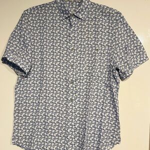 Men’s Age Of Wisdom Golf balls & Tees button Up Short Sleeve Shirt Small NWT